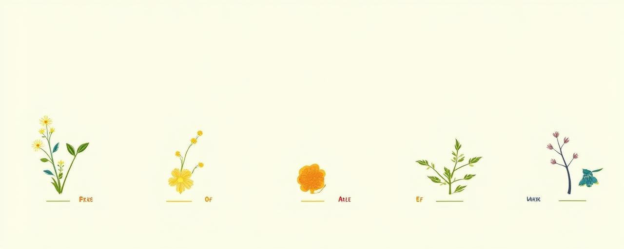 春、夏、秋、冬の季節ごとに植えるべきハーブを示す年間カレンダーのイラスト